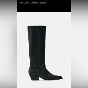 Zara NWT tall knee high black boots size 7 1/2 women’s